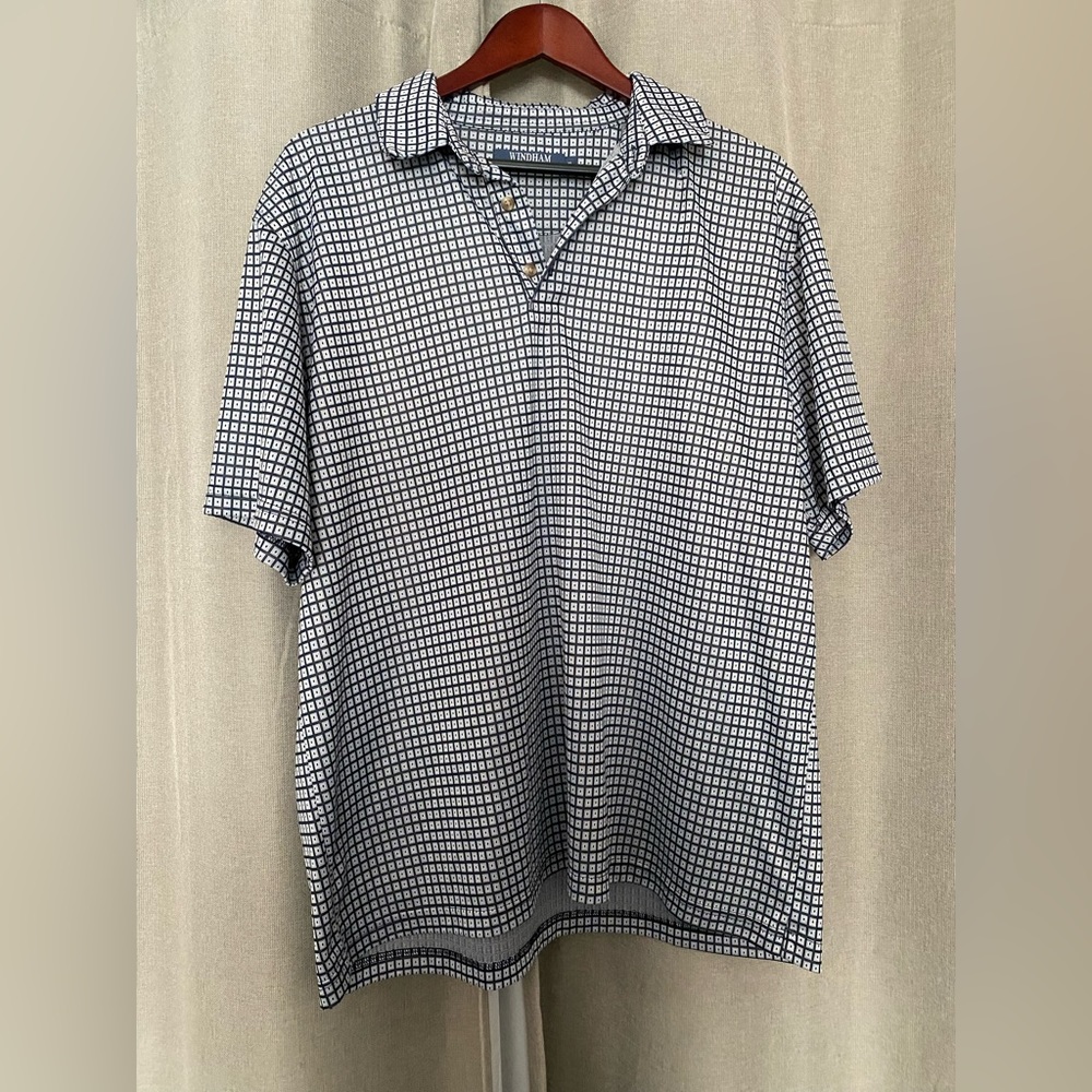Windham Pointe Black and White Square Button Down